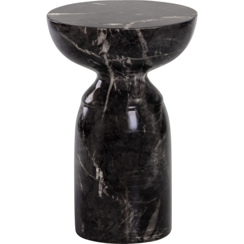 Goya Outdoor End Table in Black Marble Look Concrete